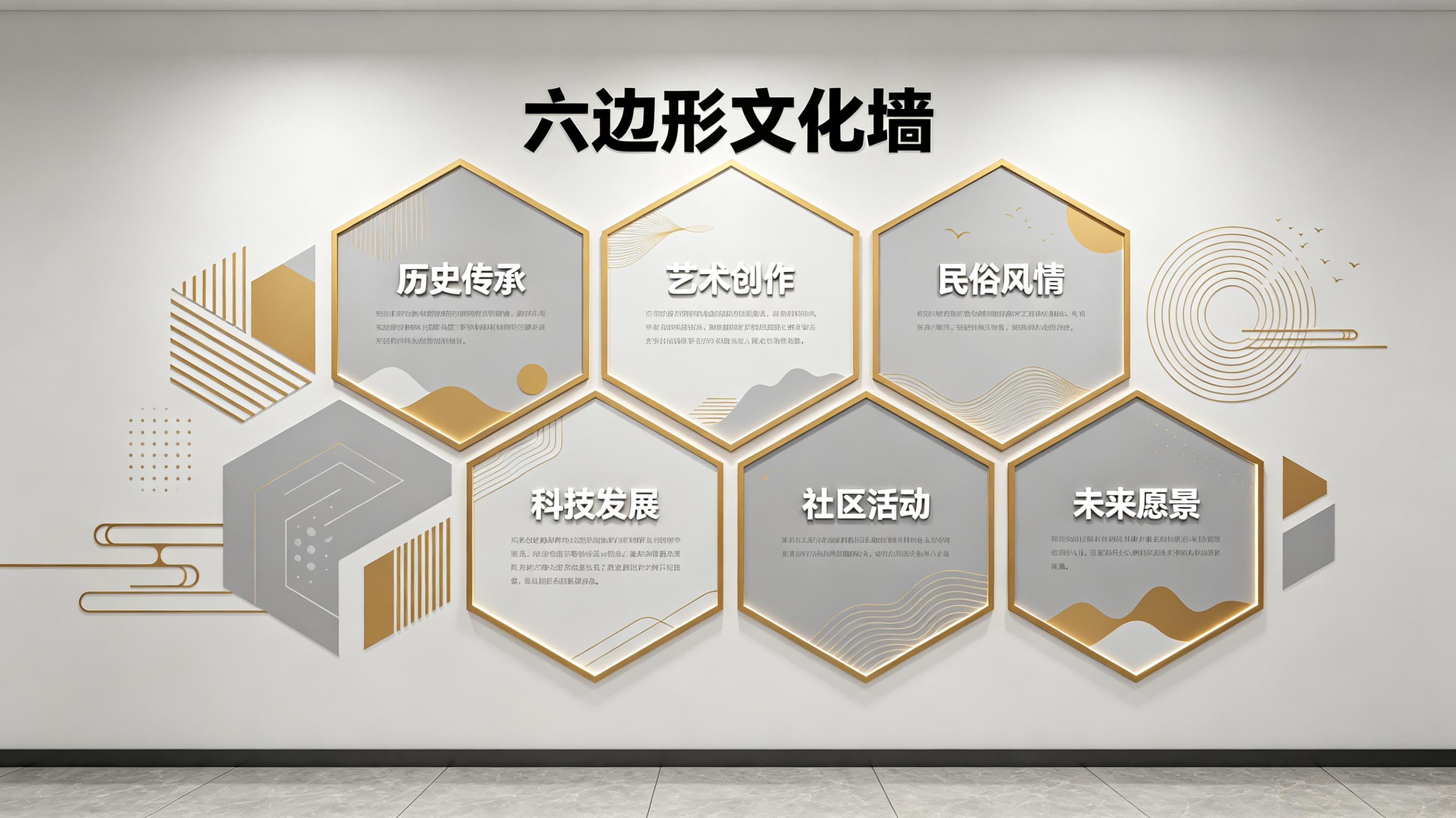 上林企业文化墙 | 六边形信息美学